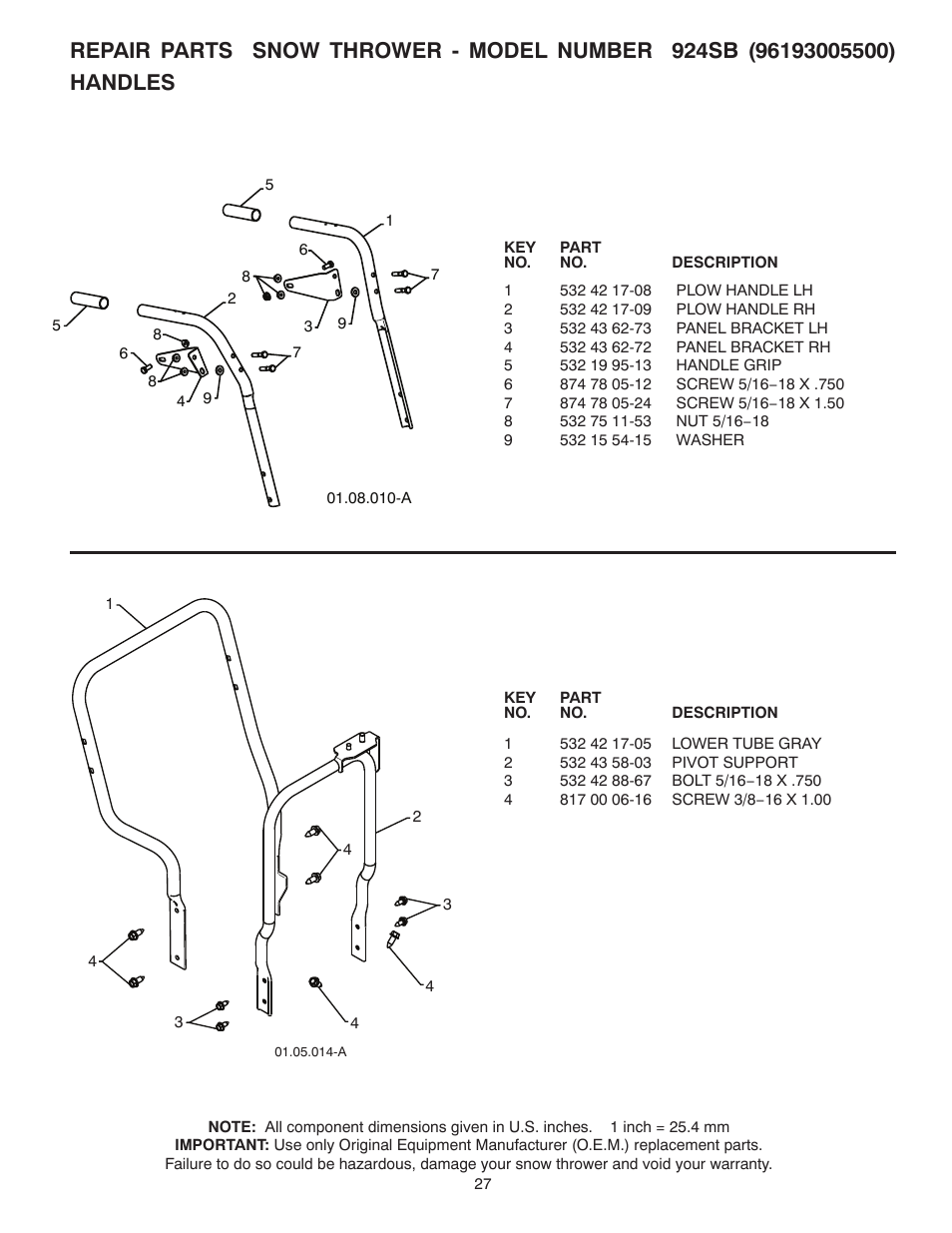 Handles | Husqvarna 96193005500 User Manual | Page 27 / 44