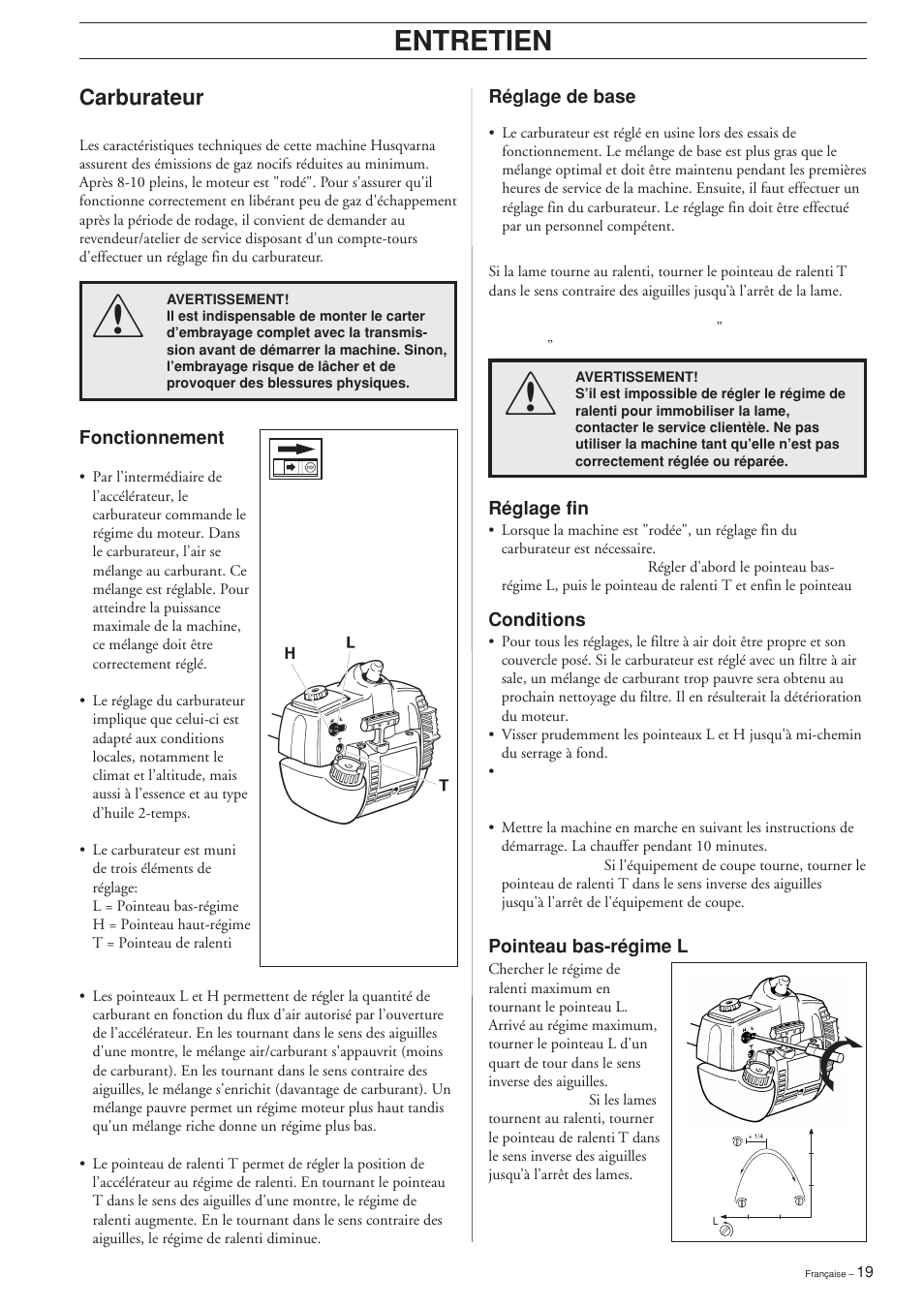 Entretien | Husqvarna HEDGE TRIMMER ATTACHMENT User Manual | Page 19 / 32