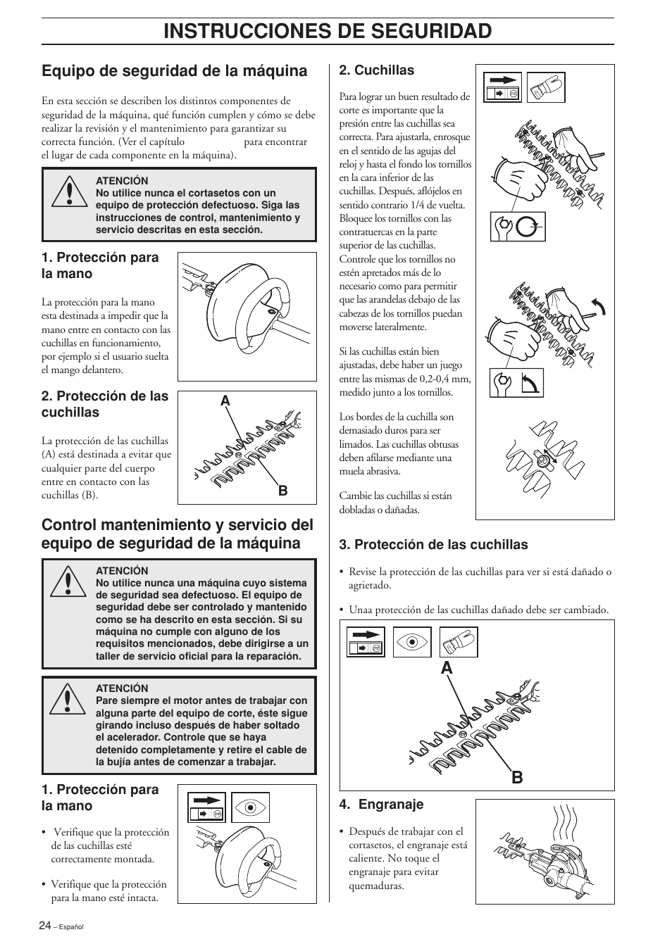 Instrucciones de seguridad | Husqvarna HEDGE TRIMMER ATTACHMENT User Manual | Page 24 / 32