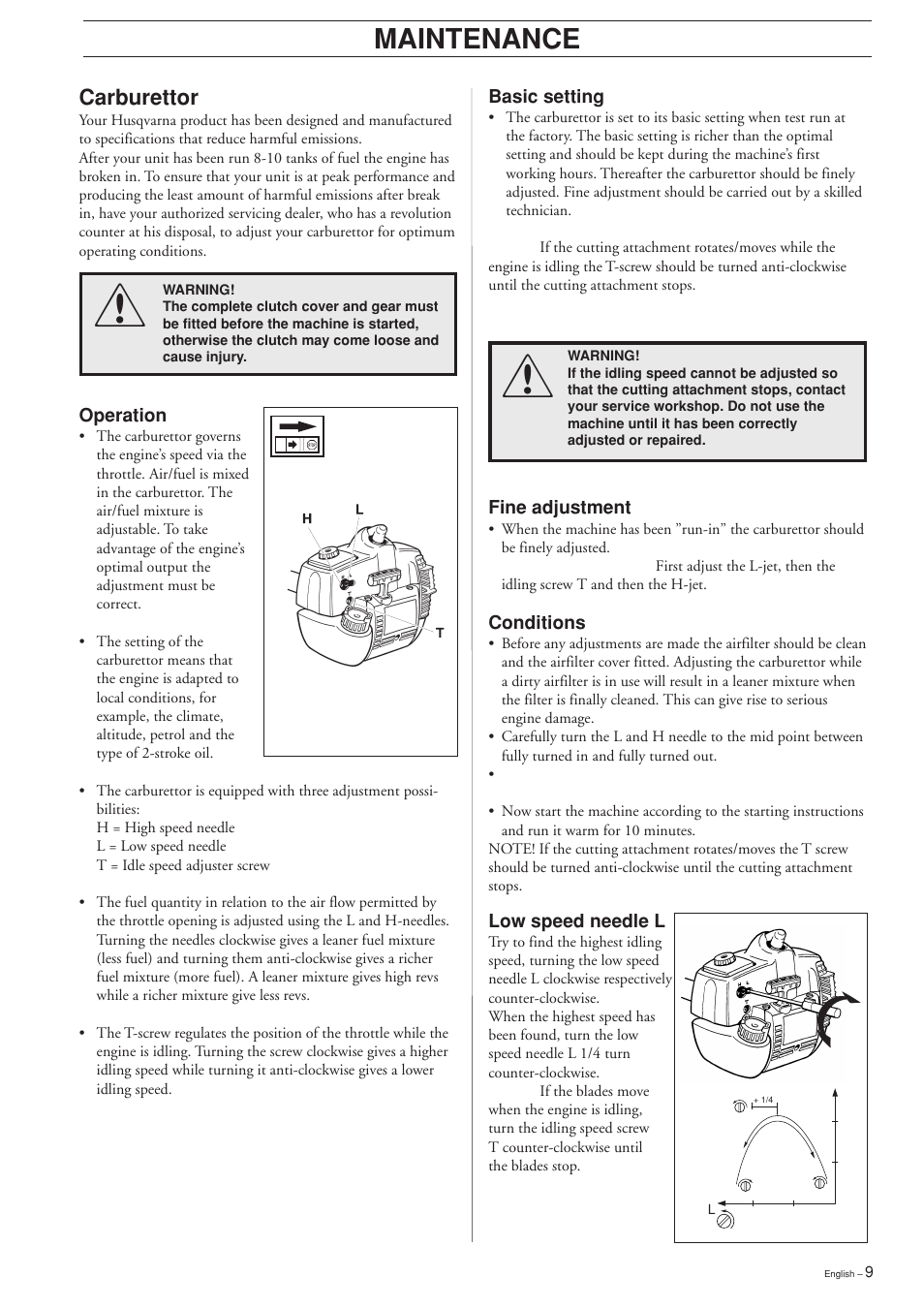 Maintenance | Husqvarna HEDGE TRIMMER ATTACHMENT User Manual | Page 9 / 32