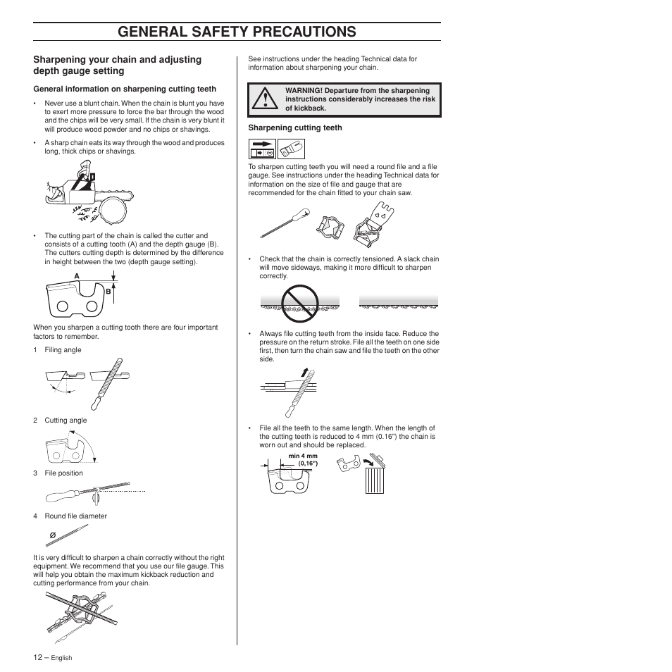 General safety precautions | Husqvarna 372XPW User Manual | Page 12 / 44