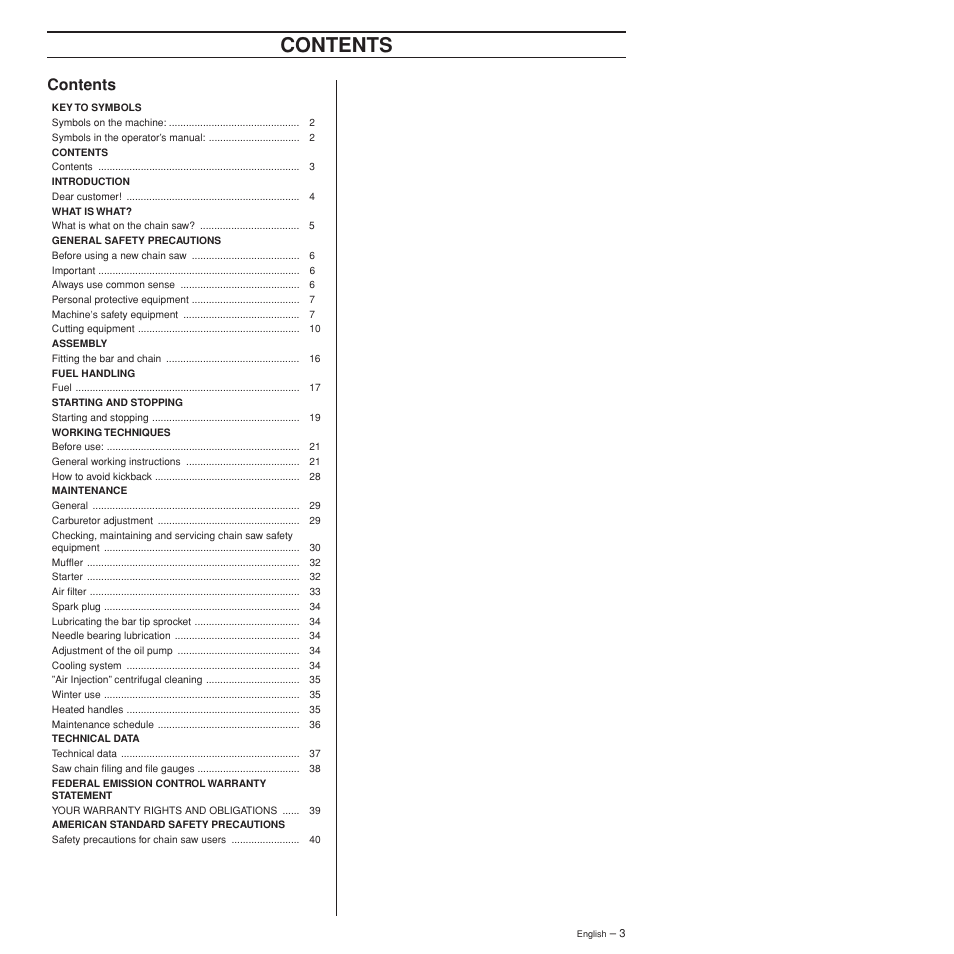 Husqvarna 372XPW User Manual | Page 3 / 44