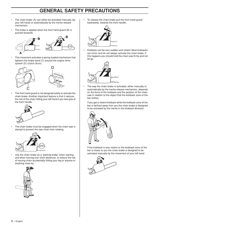 General safety precautions | Husqvarna 372XPW User Manual | Page 8 / 44