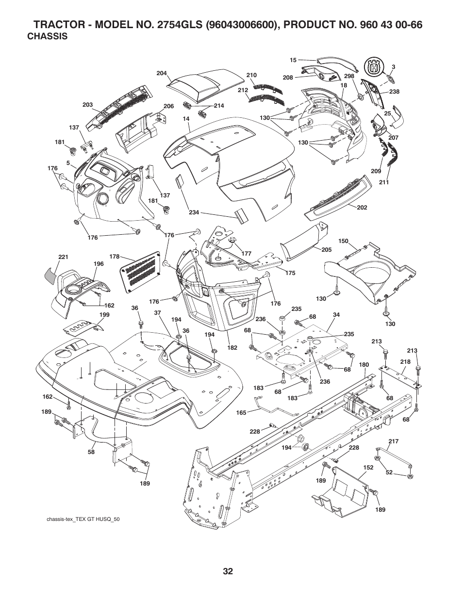 Chassis | Husqvarna 2754 GLS User Manual | Page 32 / 49