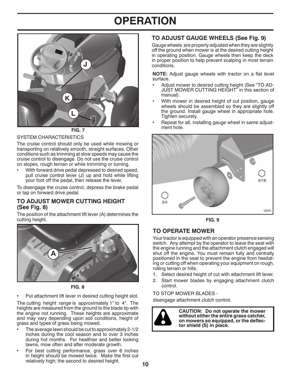 Operation, Kl j | Husqvarna 96045000504 User Manual | Page 10 / 48