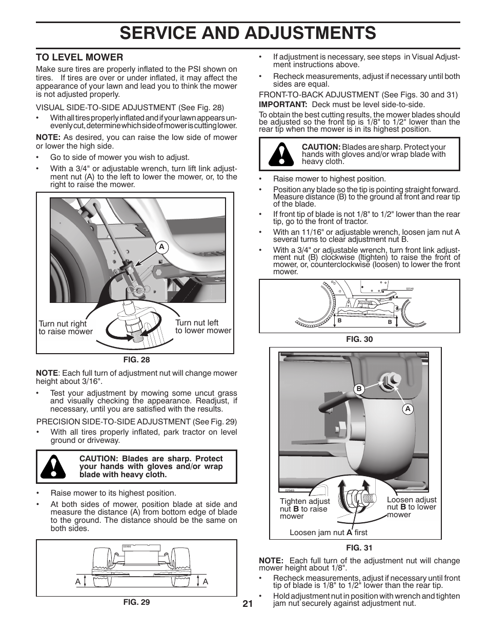 Service and adjustments | Husqvarna 96045000504 User Manual | Page 21 / 48