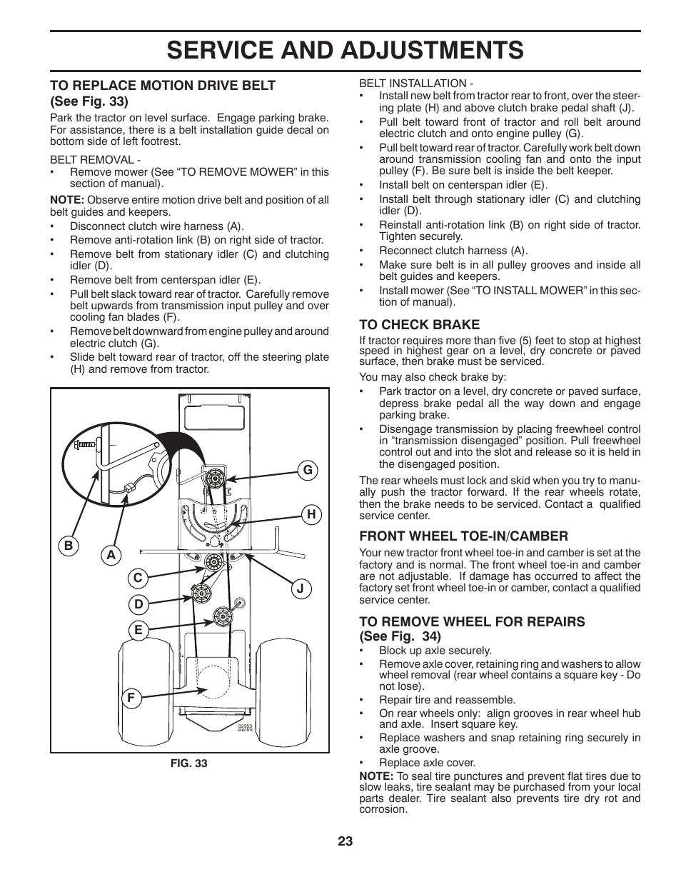 Service and adjustments | Husqvarna 96045000504 User Manual | Page 23 / 48