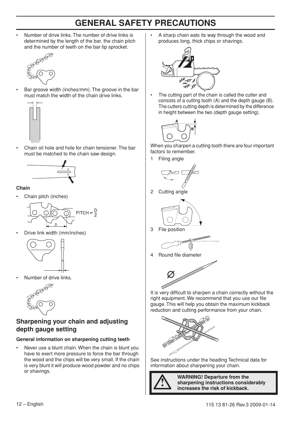 General safety precautions | Husqvarna 115 13 81-26 User Manual | Page 12 / 44