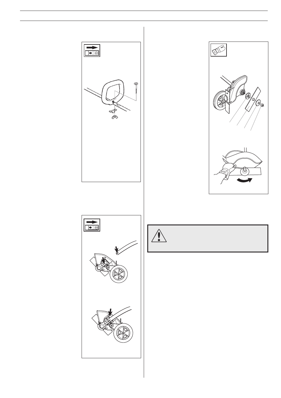 Assembly, Assembling the blade, Assembling the loop handlebar | Assembling the angle gear | Husqvarna 322E User Manual | Page 13 / 24