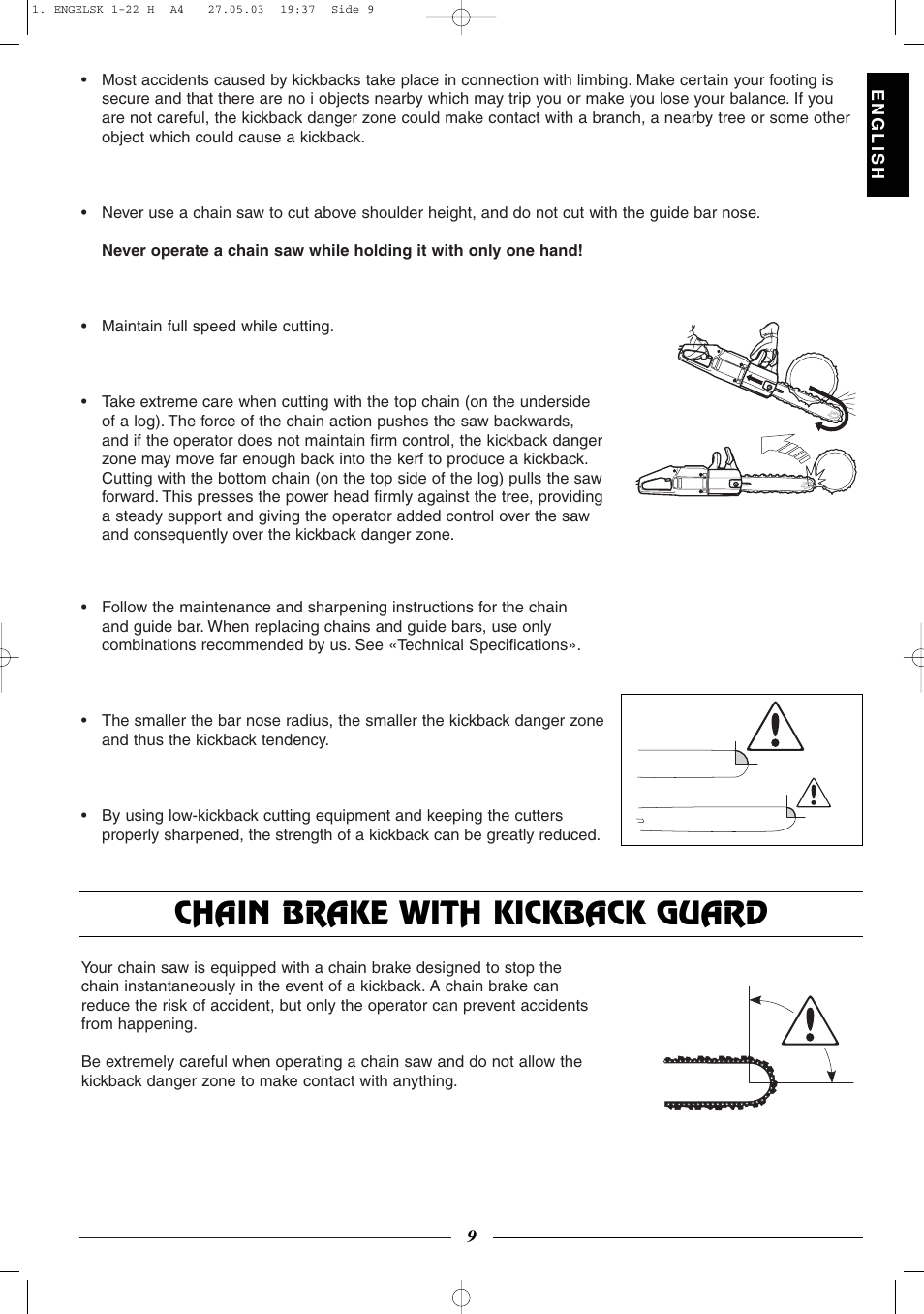 Chain brake with kickback guard | Husqvarna 320 User Manual | Page 10 / 25