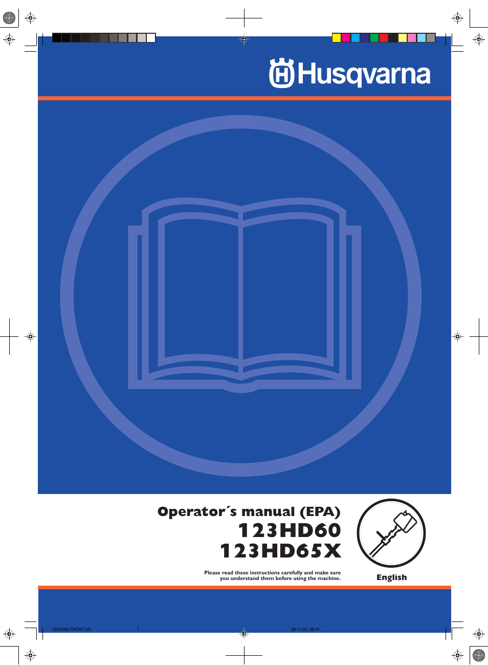 Husqvarna Hedge Trimmer 123HD60 User Manual | 24 pages