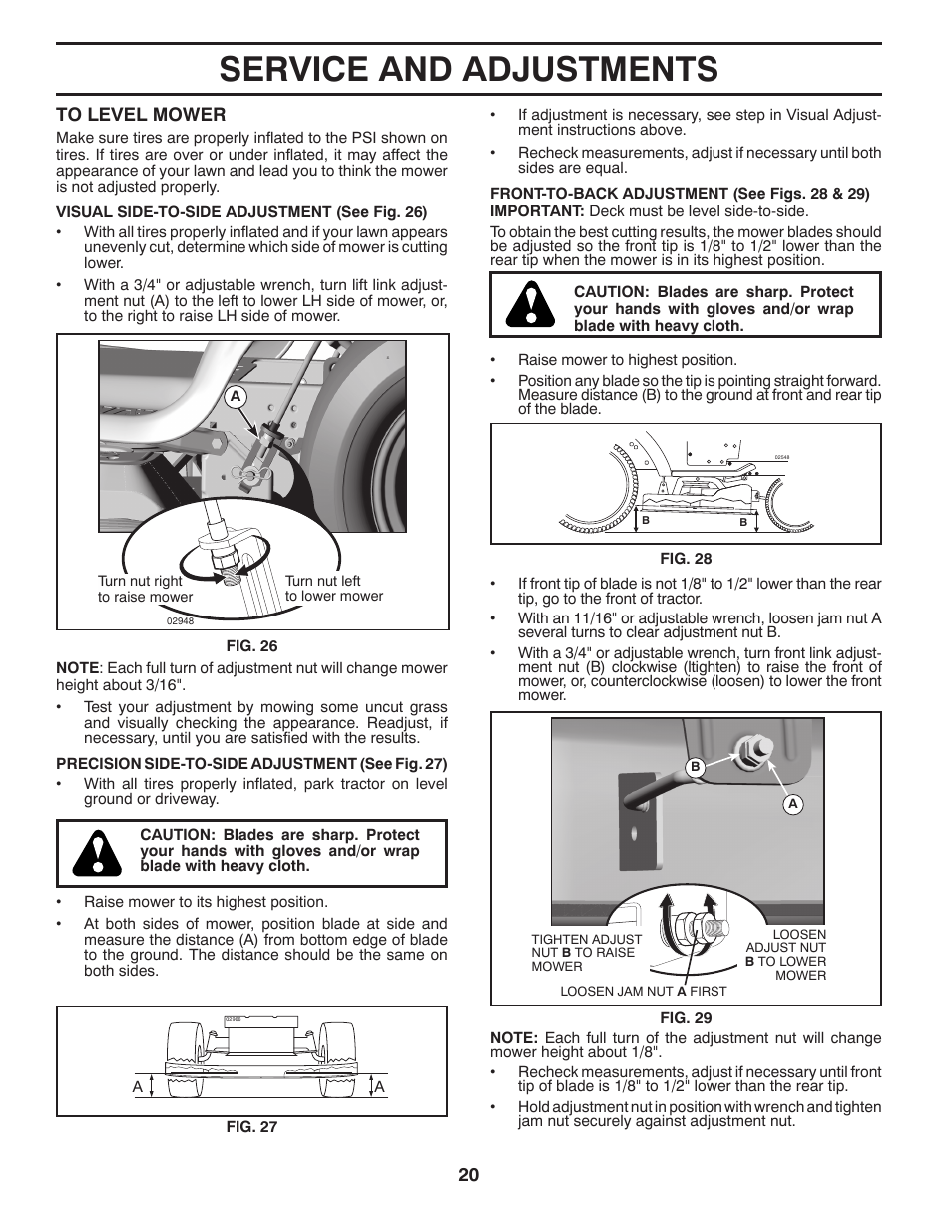 Service and adjustments | Husqvarna 532 42 41-94 User Manual | Page 20 / 45