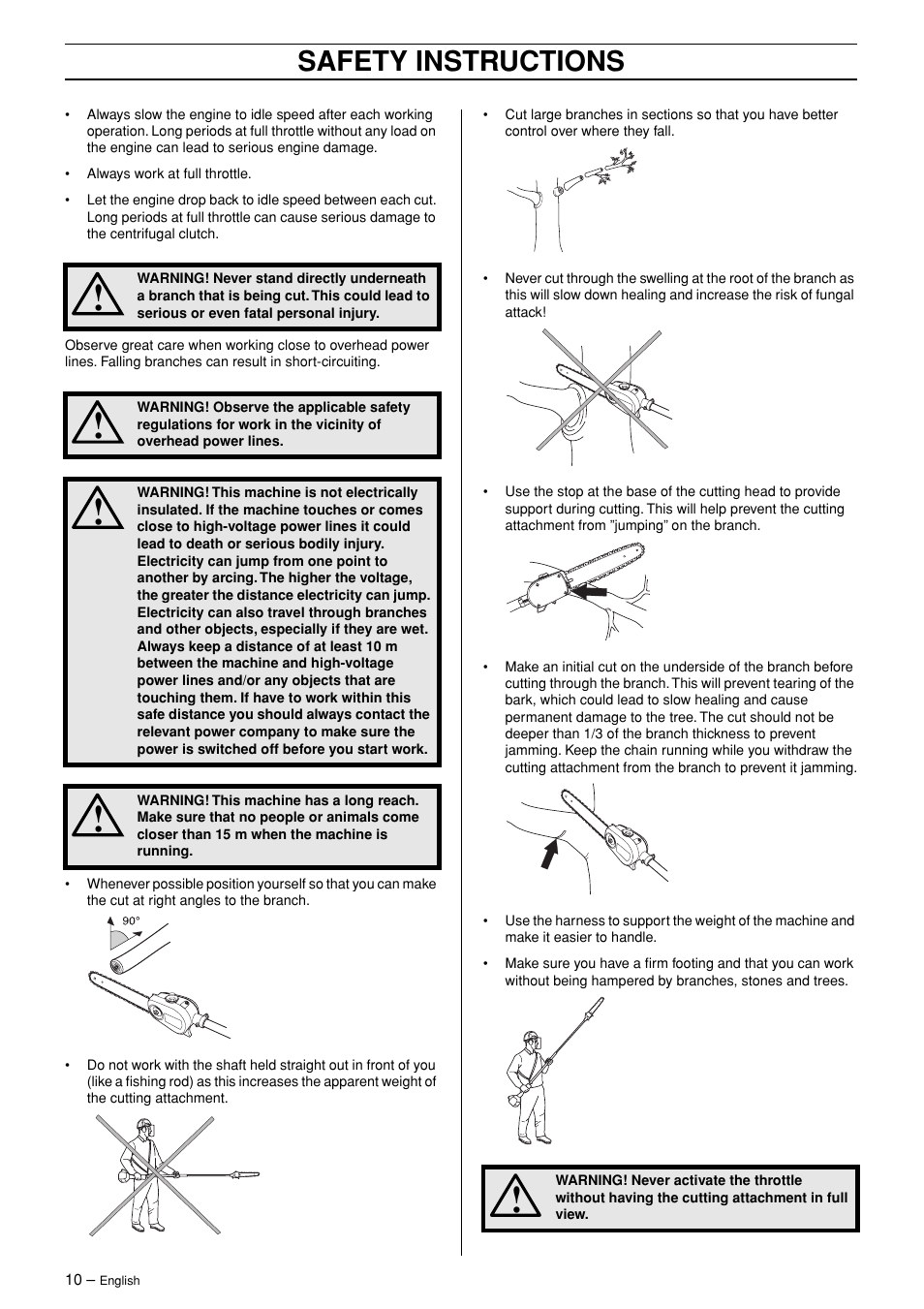 Safety instructions | Husqvarna PA 1100 User Manual | Page 10 / 17