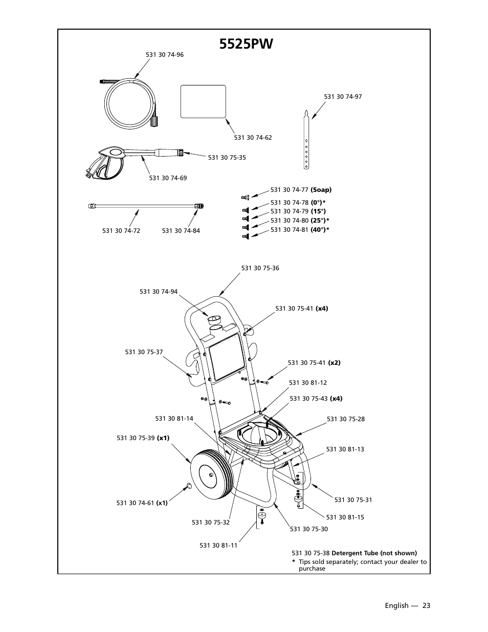 Repair parts, 5525pw | Husqvarna 9030PW User Manual | Page 24 / 30