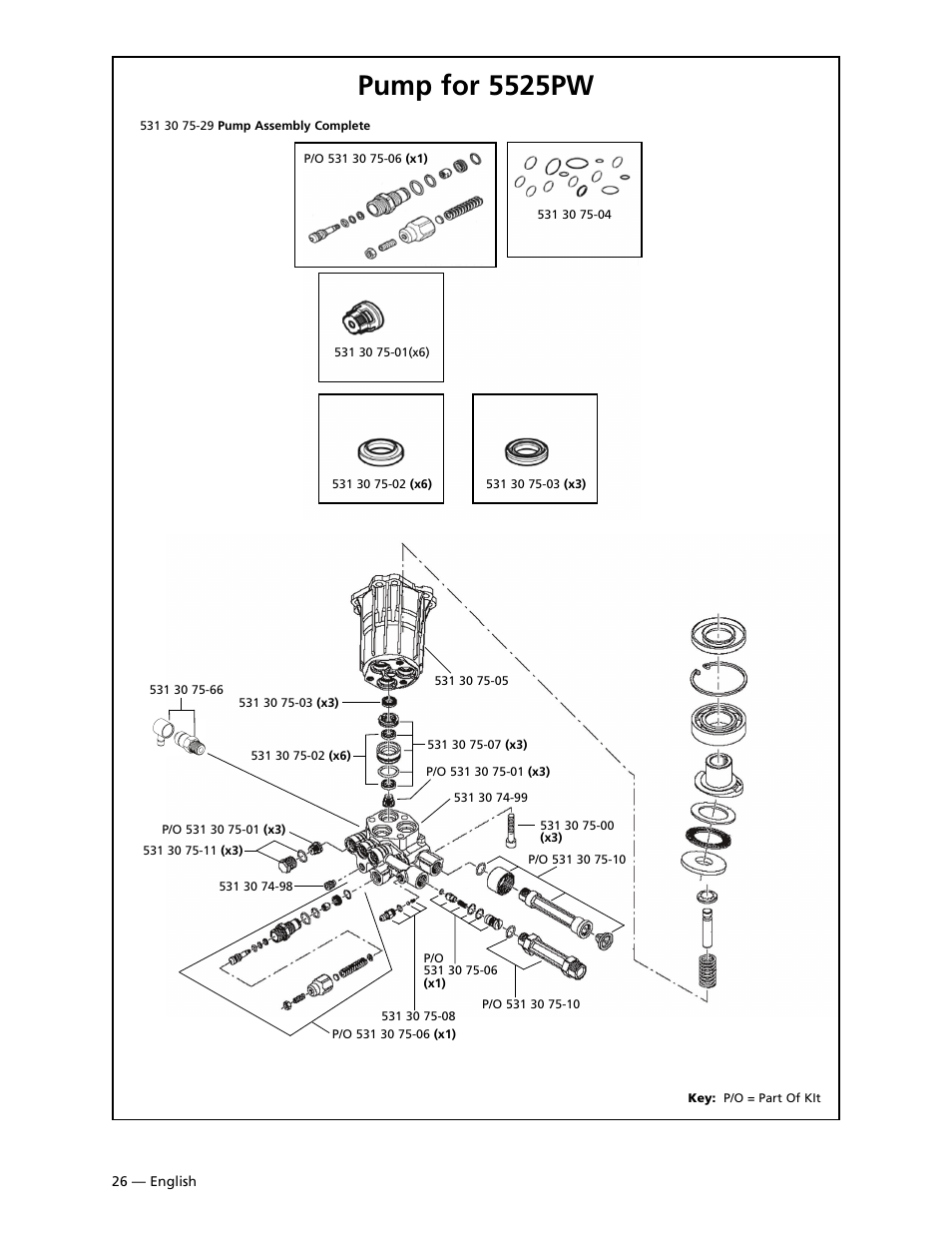 Pumps, 5525pw, Pump for 5525pw | Husqvarna 9030PW User Manual | Page 27 / 30