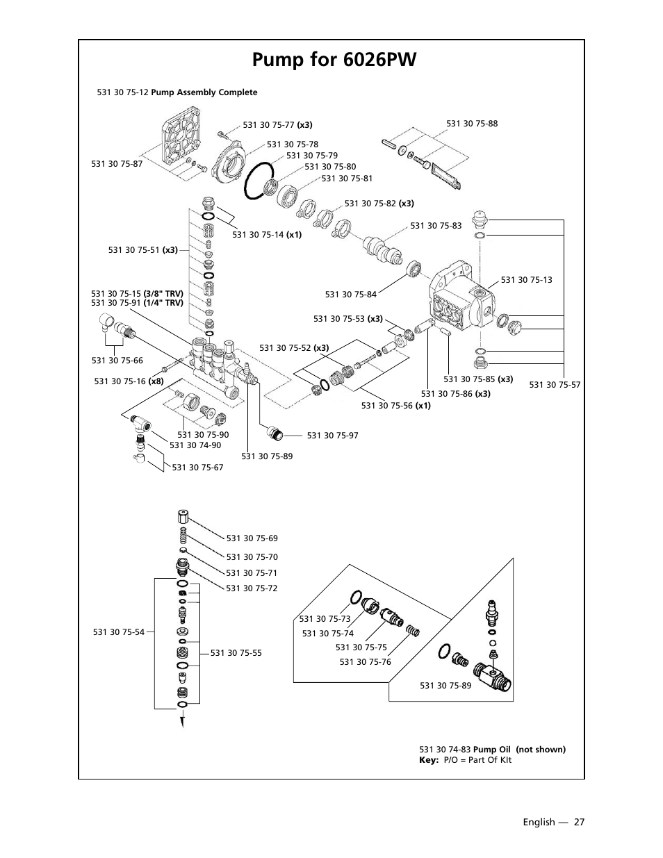 6026pw, Pump for 6026pw | Husqvarna 9030PW User Manual | Page 28 / 30