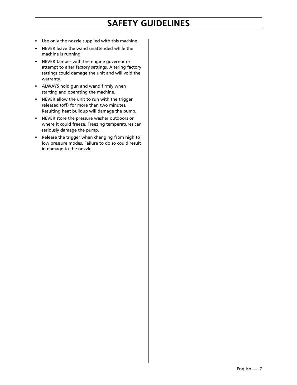 Safety guidelines | Husqvarna 9030PW User Manual | Page 8 / 30