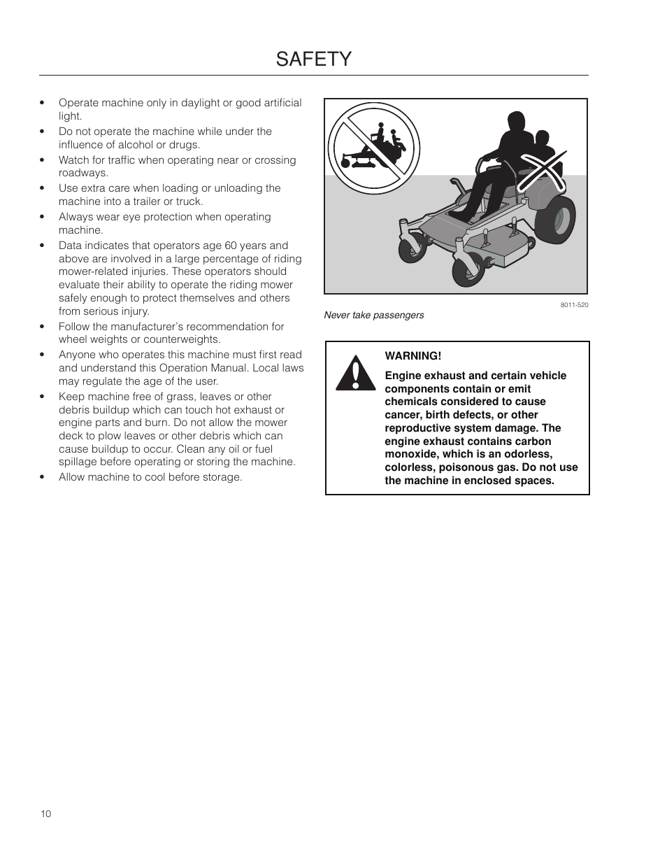 Safety | Husqvarna 966582101 User Manual | Page 10 / 56