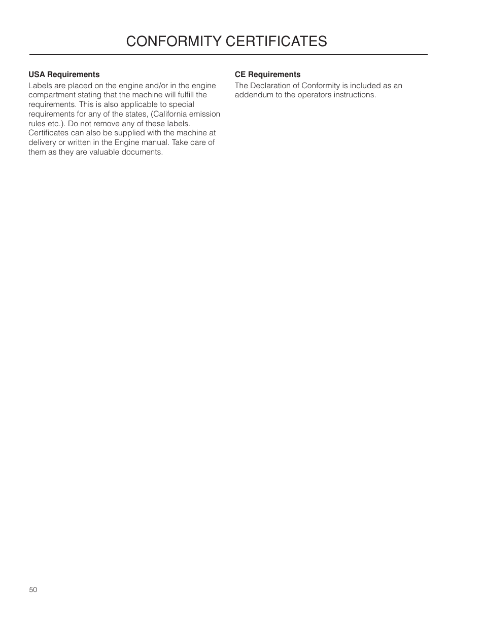 Conformity certificates, Conformity.certificates | Husqvarna 966582101 User Manual | Page 50 / 56