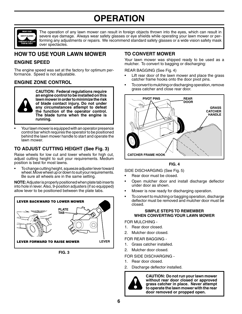 Operation, How to use your lawn mower | Husqvarna 7021CP User Manual | Page 6 / 18