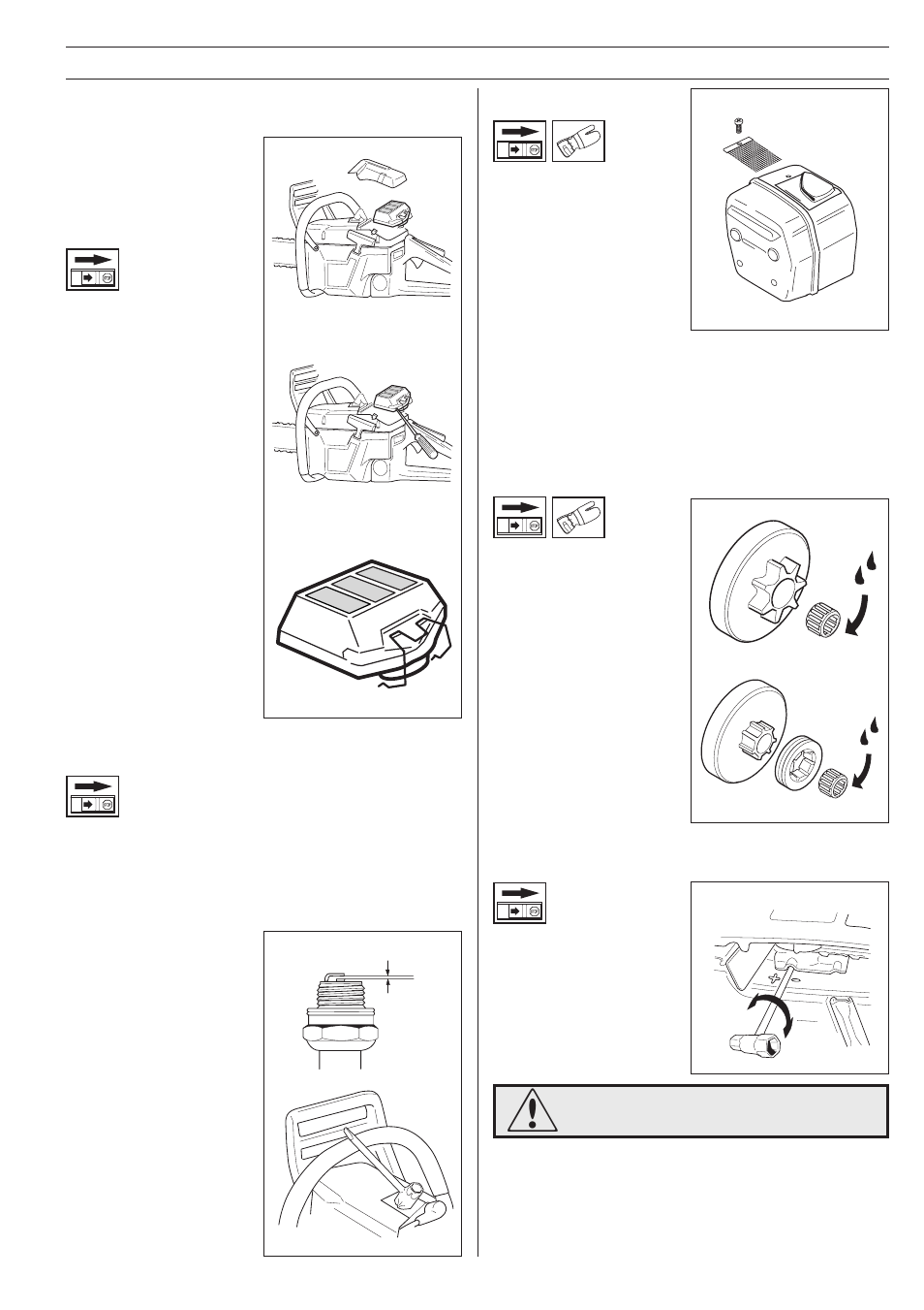 Maintenance, Air filter, Muffler | Spark plug, Adjustment of the oil pump, Needle bearing maintenance | Husqvarna 362XP User Manual | Page 31 / 36