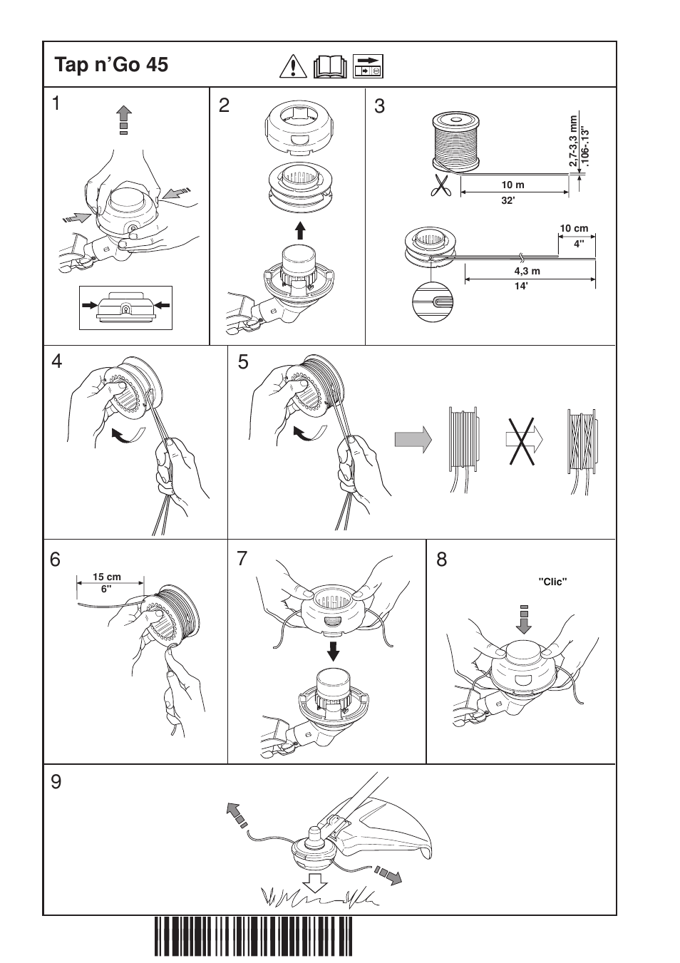 Z+rq,¶60, Tap n’go 45 | Husqvarna RS44 User Manual | Page 38 / 40