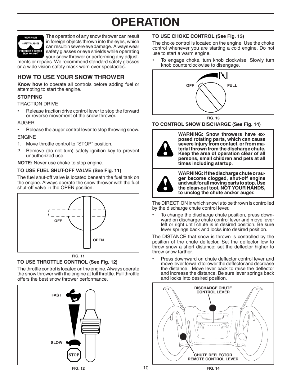 Operation | Husqvarna 1130SBE User Manual | Page 10 / 32