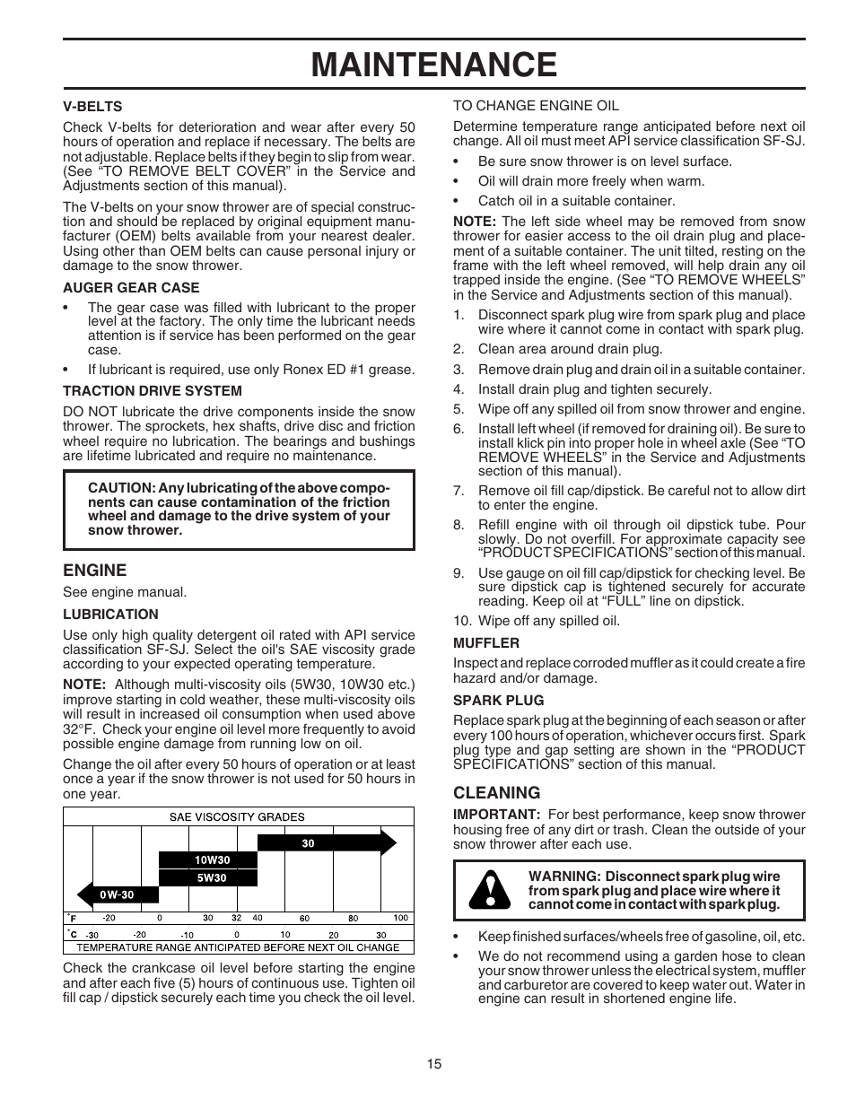 Maintenance | Husqvarna 8024ST User Manual | Page 15 / 32