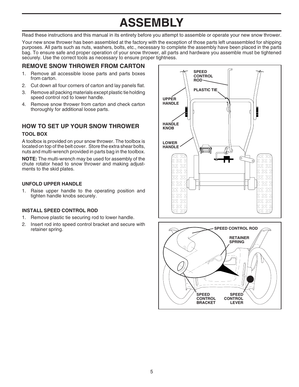 Assembly | Husqvarna 8024ST User Manual | Page 5 / 32