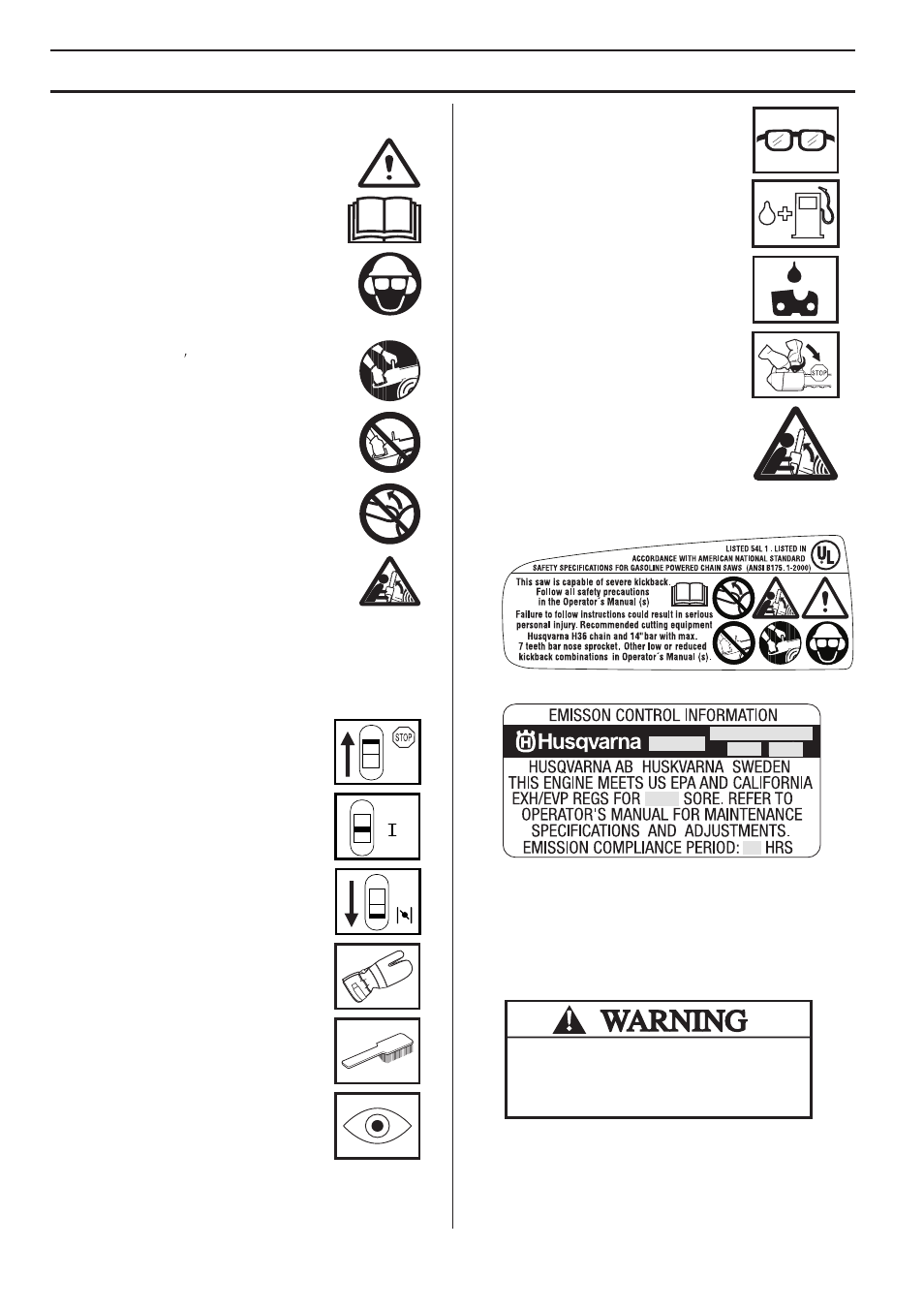 Key to symbols, Symbols on the machine, Symbols in the operator’s manual | Husqvarna CARB III User Manual | Page 2 / 44