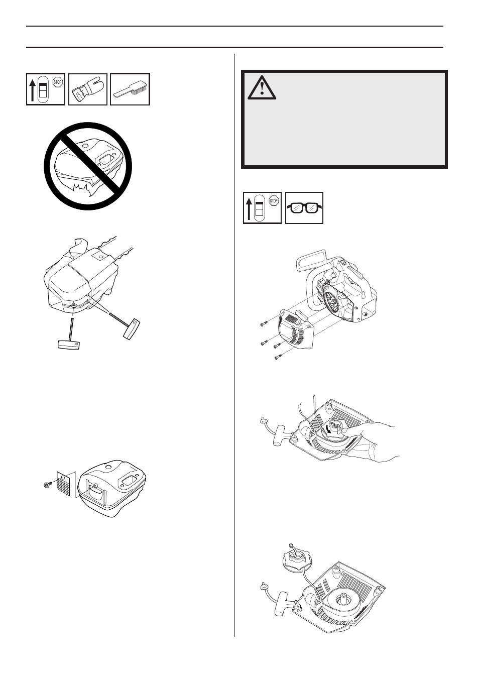 Maintenance, Muffler, Starter | Husqvarna CARB III User Manual | Page 32 / 44