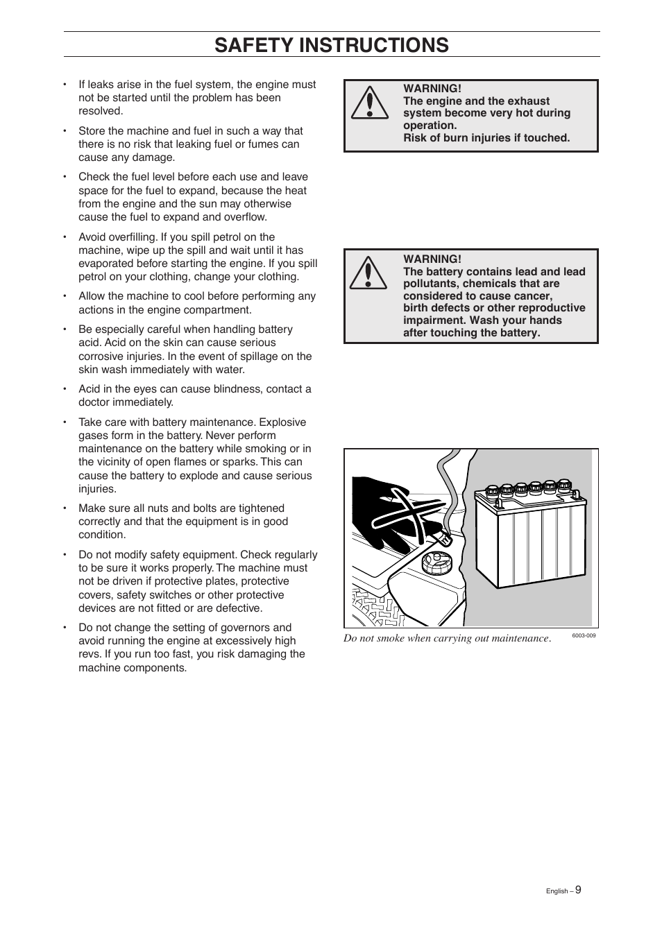Safety instructions | Husqvarna 15 C User Manual | Page 11 / 56