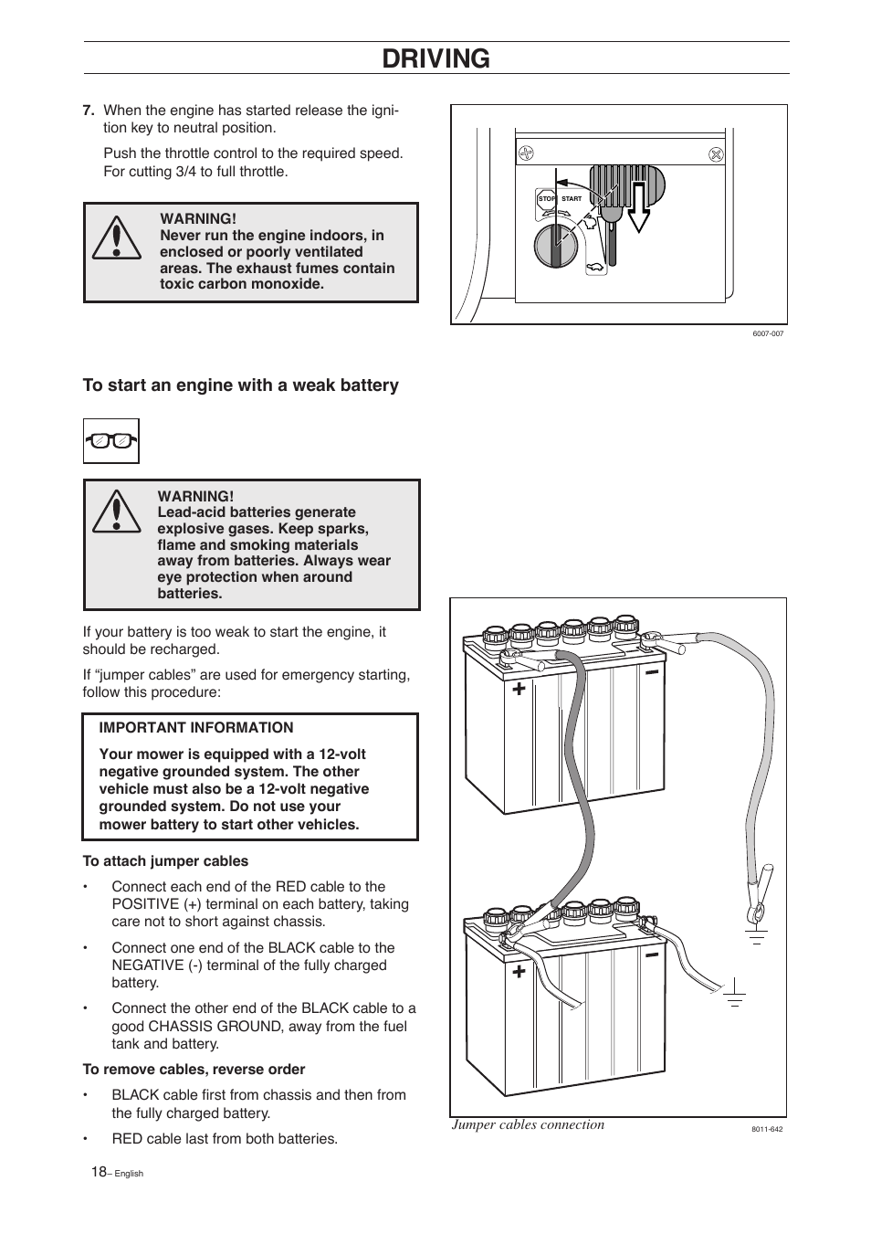 Driving | Husqvarna 15 C User Manual | Page 20 / 56