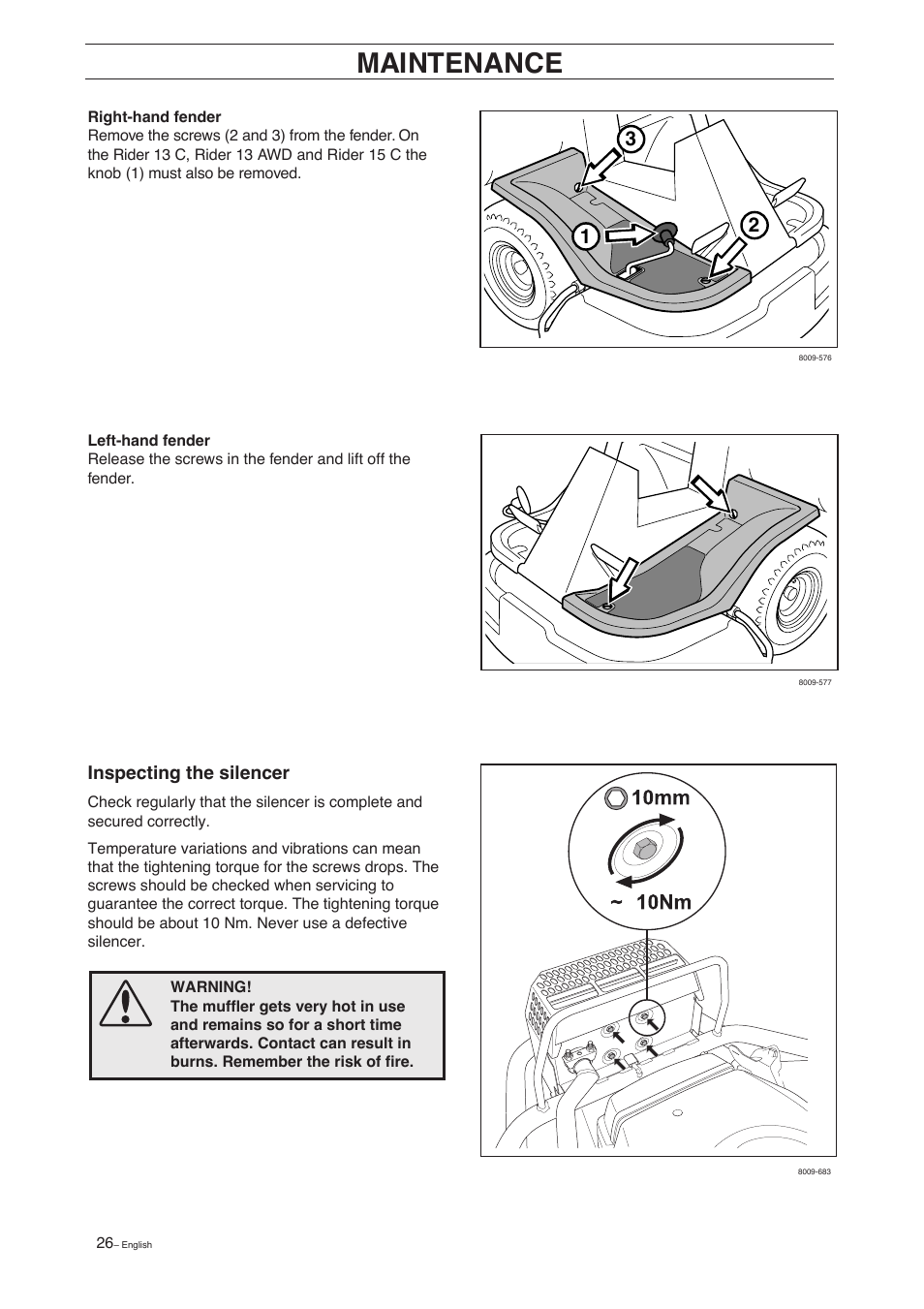 Maintenance | Husqvarna 15 C User Manual | Page 28 / 56
