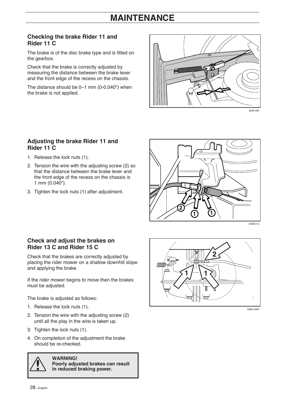 Maintenance | Husqvarna 15 C User Manual | Page 30 / 56