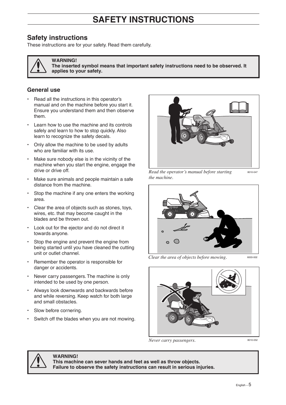 Safety instructions | Husqvarna 15 C User Manual | Page 7 / 56