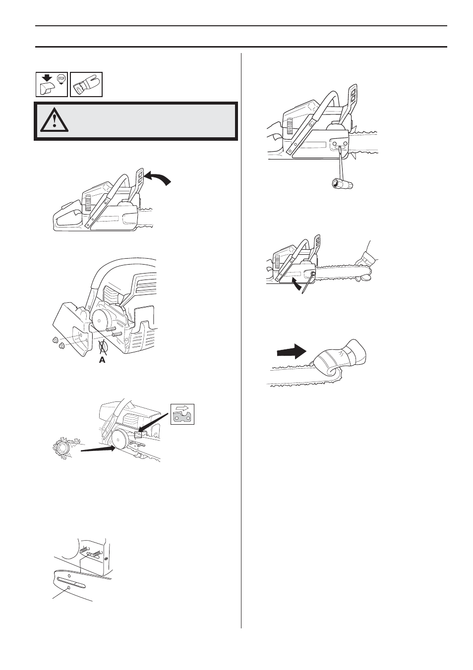 Fitting the bar and chain, Assembly | Husqvarna 359G E-tech User Manual | Page 17 / 44