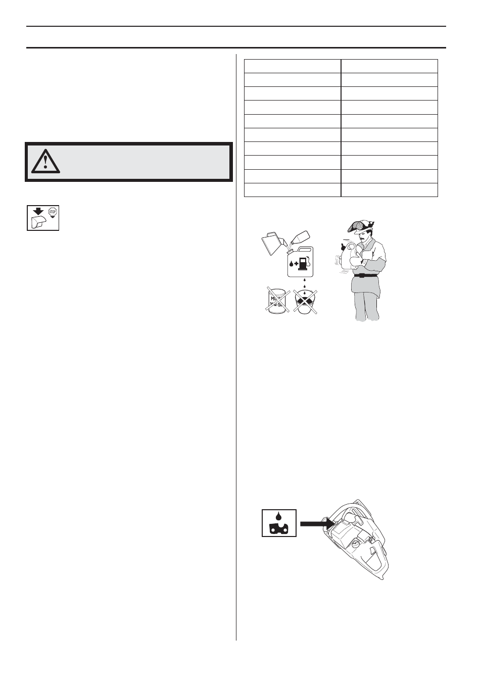 Fuel, Gasoline, Two-stroke oil | Mixing, Chain oil, Fuel handling | Husqvarna 359G E-tech User Manual | Page 18 / 44