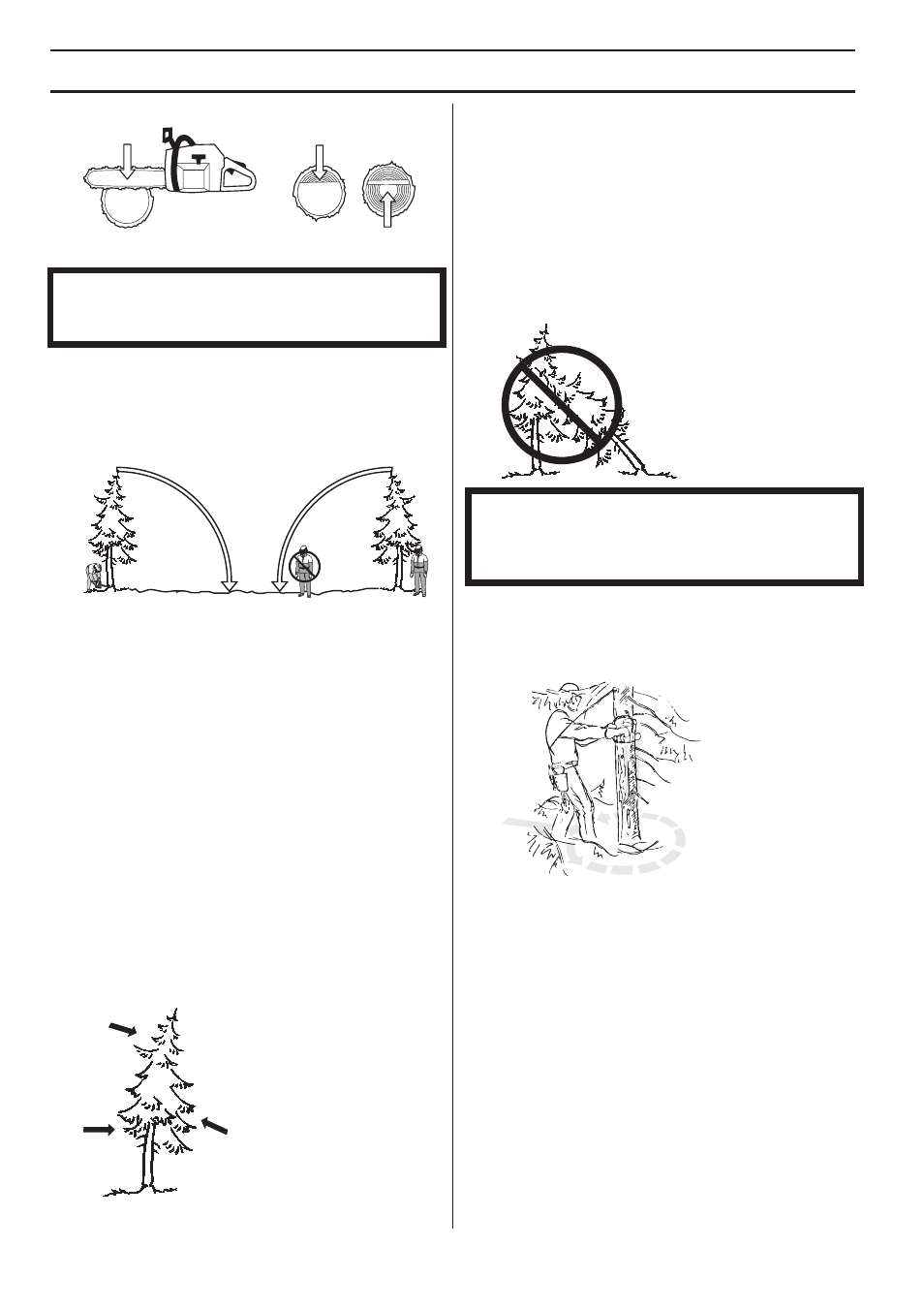 Tree felling technique, Working techniques | Husqvarna 359G E-tech User Manual | Page 26 / 44