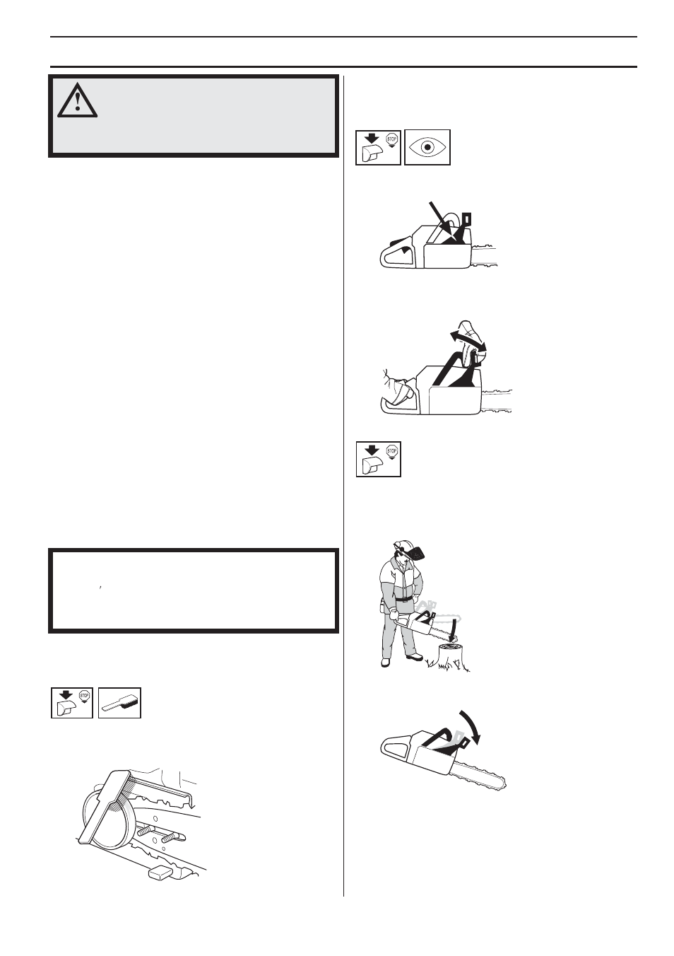 High speed jet h, Correctly adjusted carburetor, Chain brake and front hand guard | Maintenance | Husqvarna 359G E-tech User Manual | Page 31 / 44