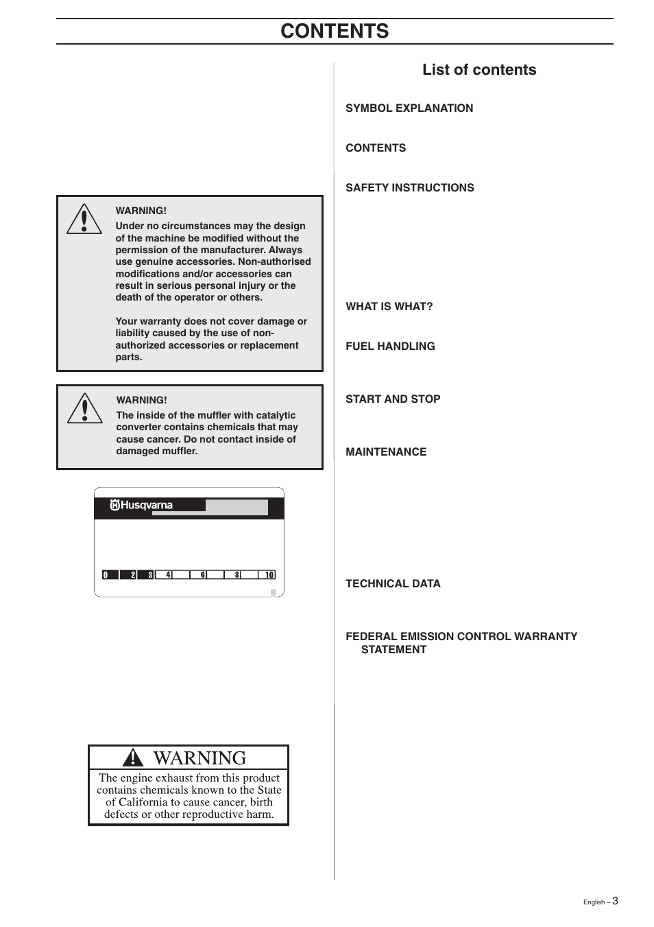 Husqvarna 326HD60 User Manual | Page 3 / 24