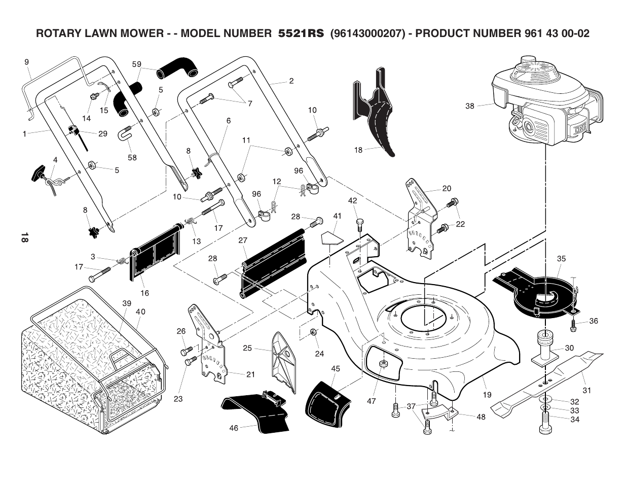 Repair parts | Husqvarna 5521RS User Manual | Page 18 / 22