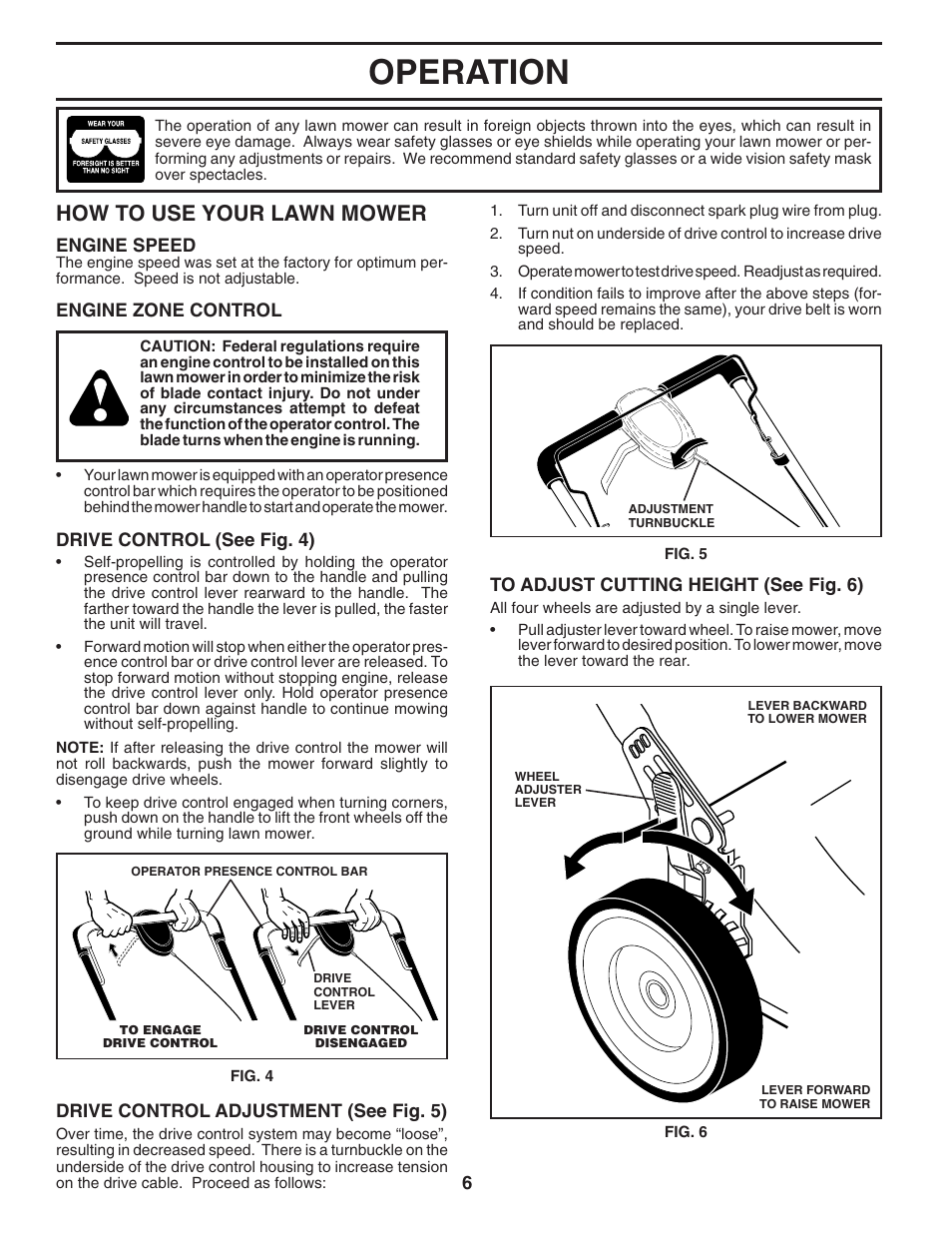 Operation, How to use your lawn mower | Husqvarna 5521RS User Manual | Page 6 / 22