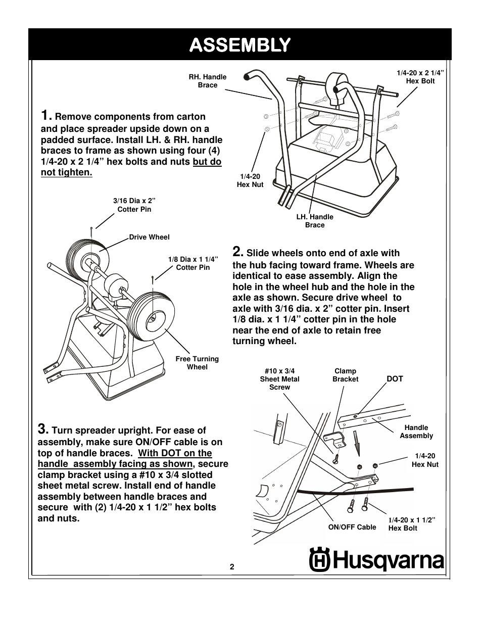 Assembly | Husqvarna 966043502 User Manual | Page 2 / 8