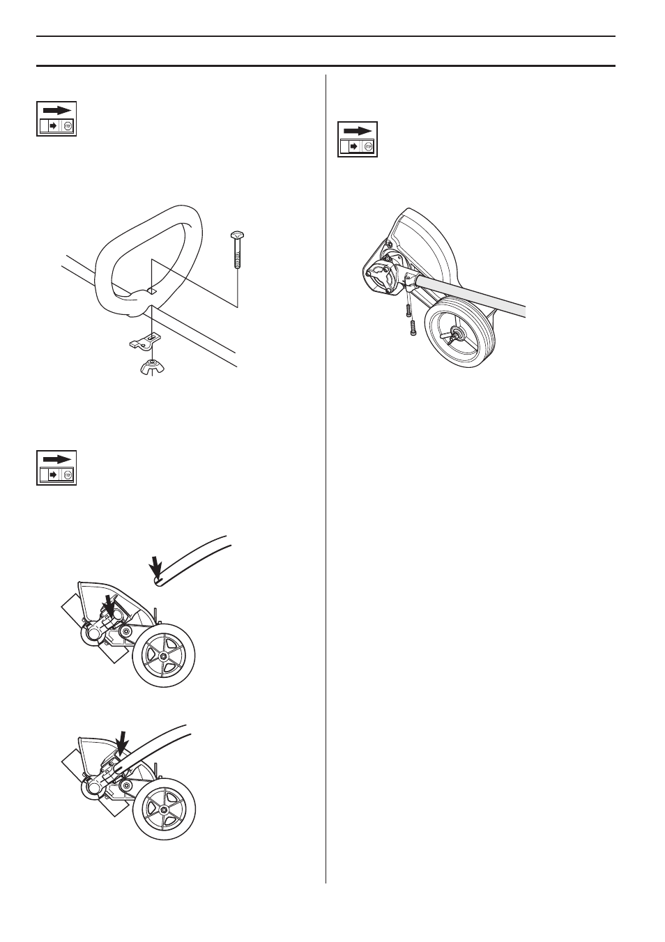 Fitting the loop handle, Assembling the angle gear (326ex), Assembling the angle gear (326es) | Assembly | Husqvarna 326ES User Manual | Page 12 / 32