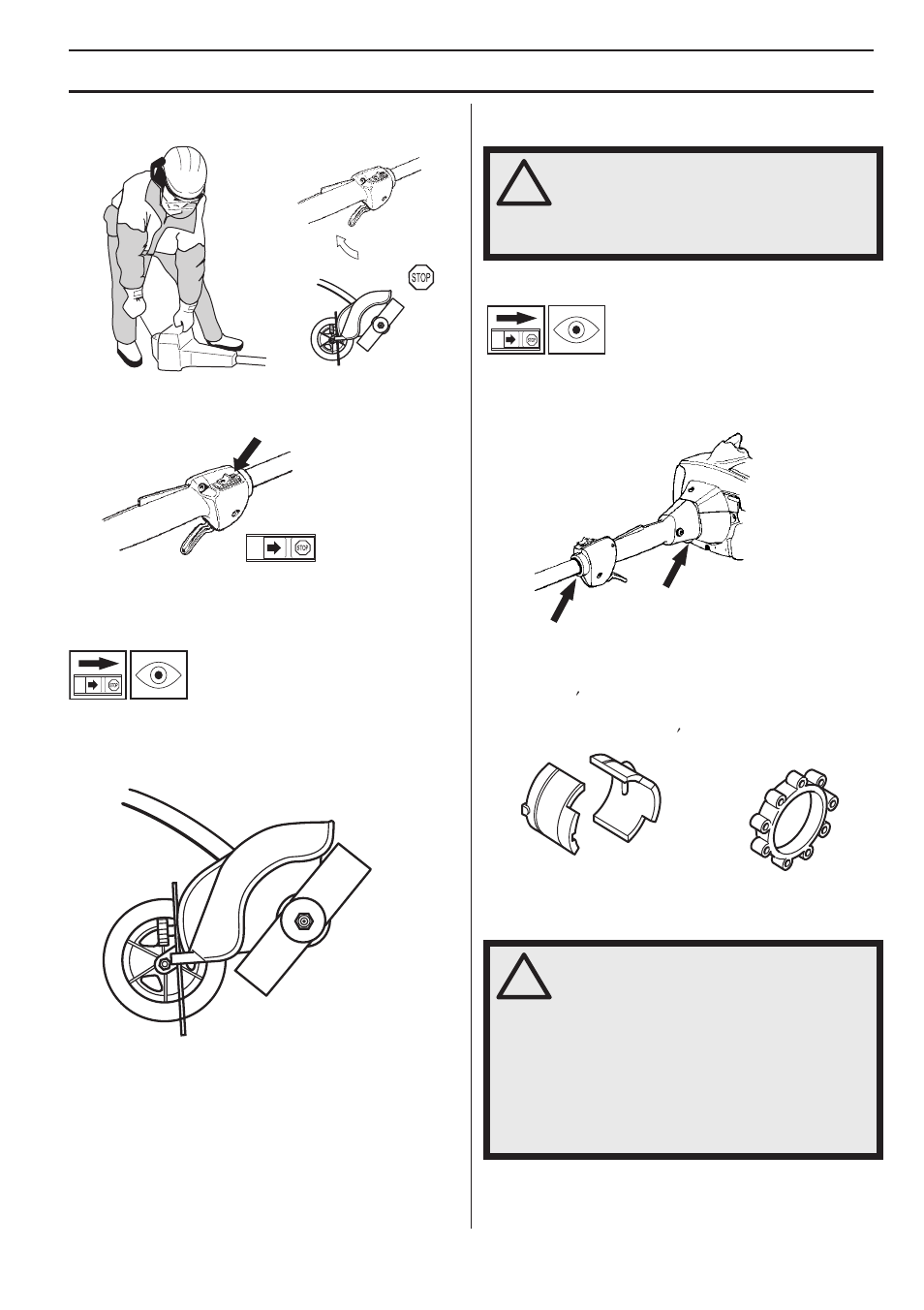 Stop switch, Cutting attachment guard, Vibration damping system | General safety precautions | Husqvarna 326ES User Manual | Page 9 / 32