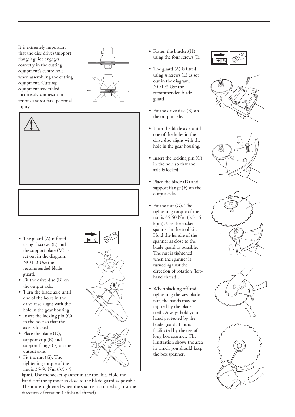 Assembly, Assembling the blade guard and grass blade | Husqvarna 225R EN User Manual | Page 20 / 36