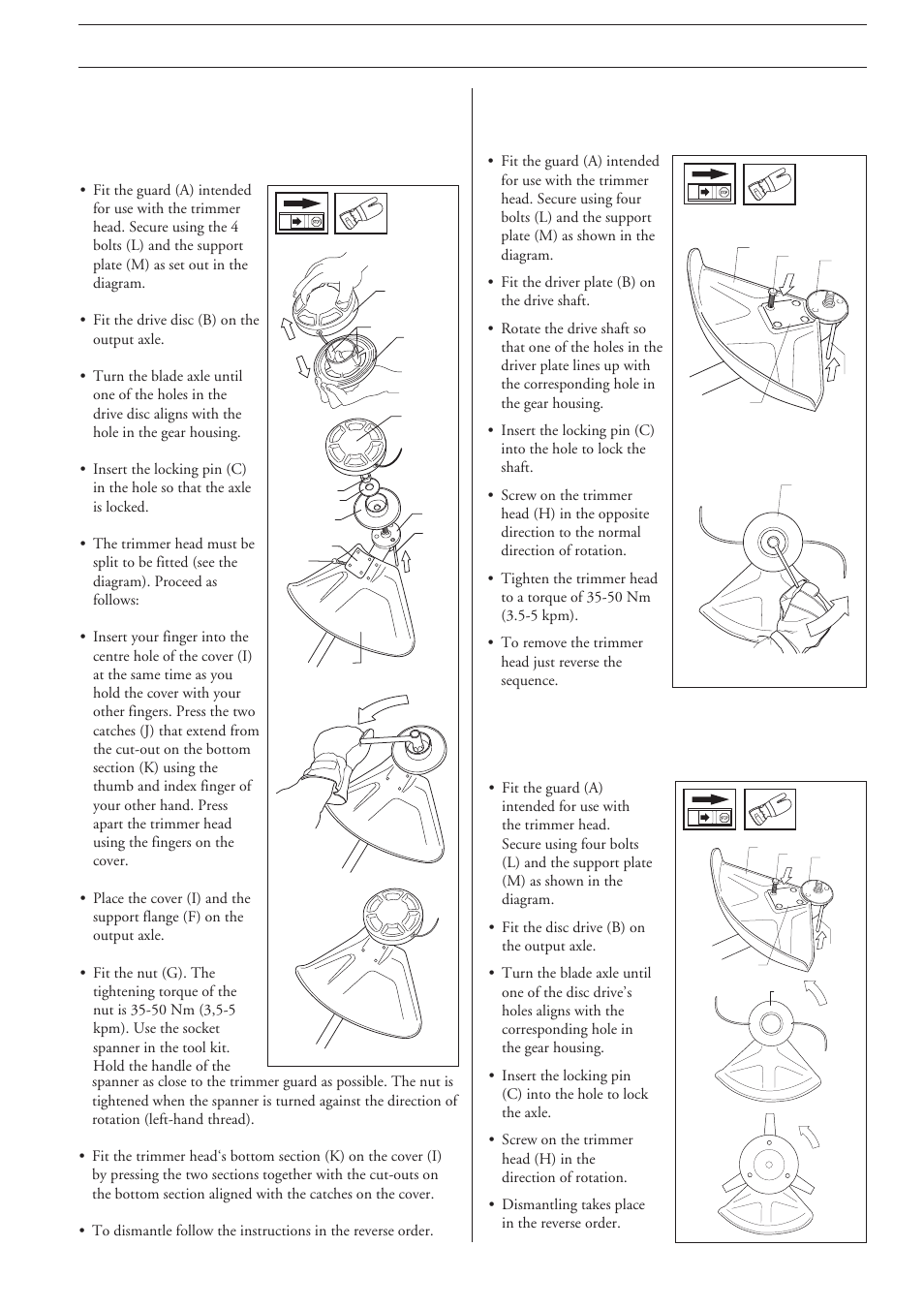 Assembly, Assembling other guards and cutting equipment | Husqvarna 225R EN User Manual | Page 21 / 36
