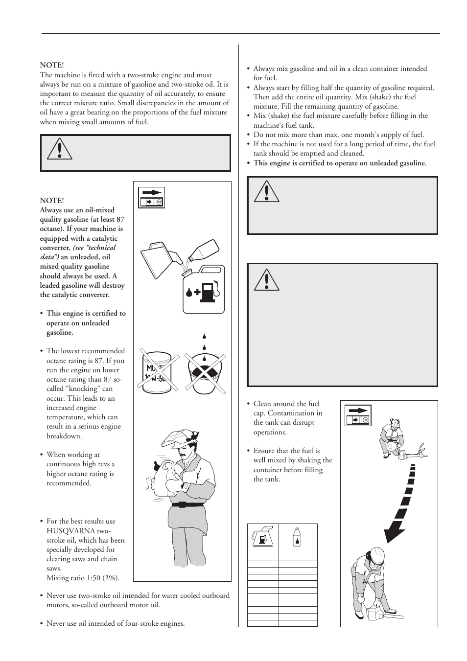 Fuel handling, Fuel mixture, Fuelling | Husqvarna 225R EN User Manual | Page 23 / 36