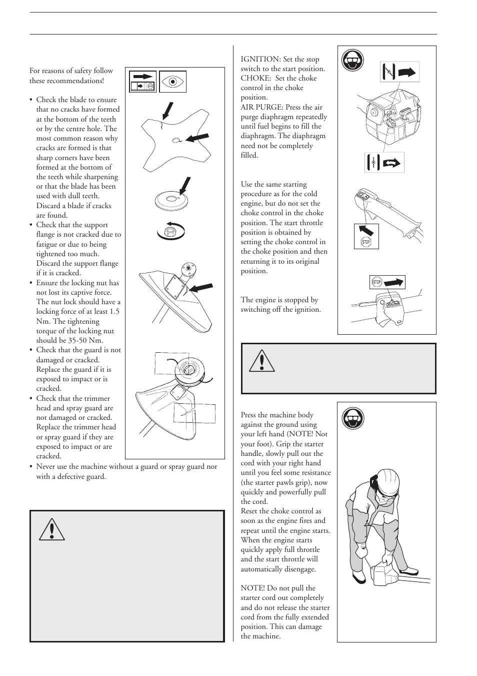 Start and stop | Husqvarna 225R EN User Manual | Page 24 / 36
